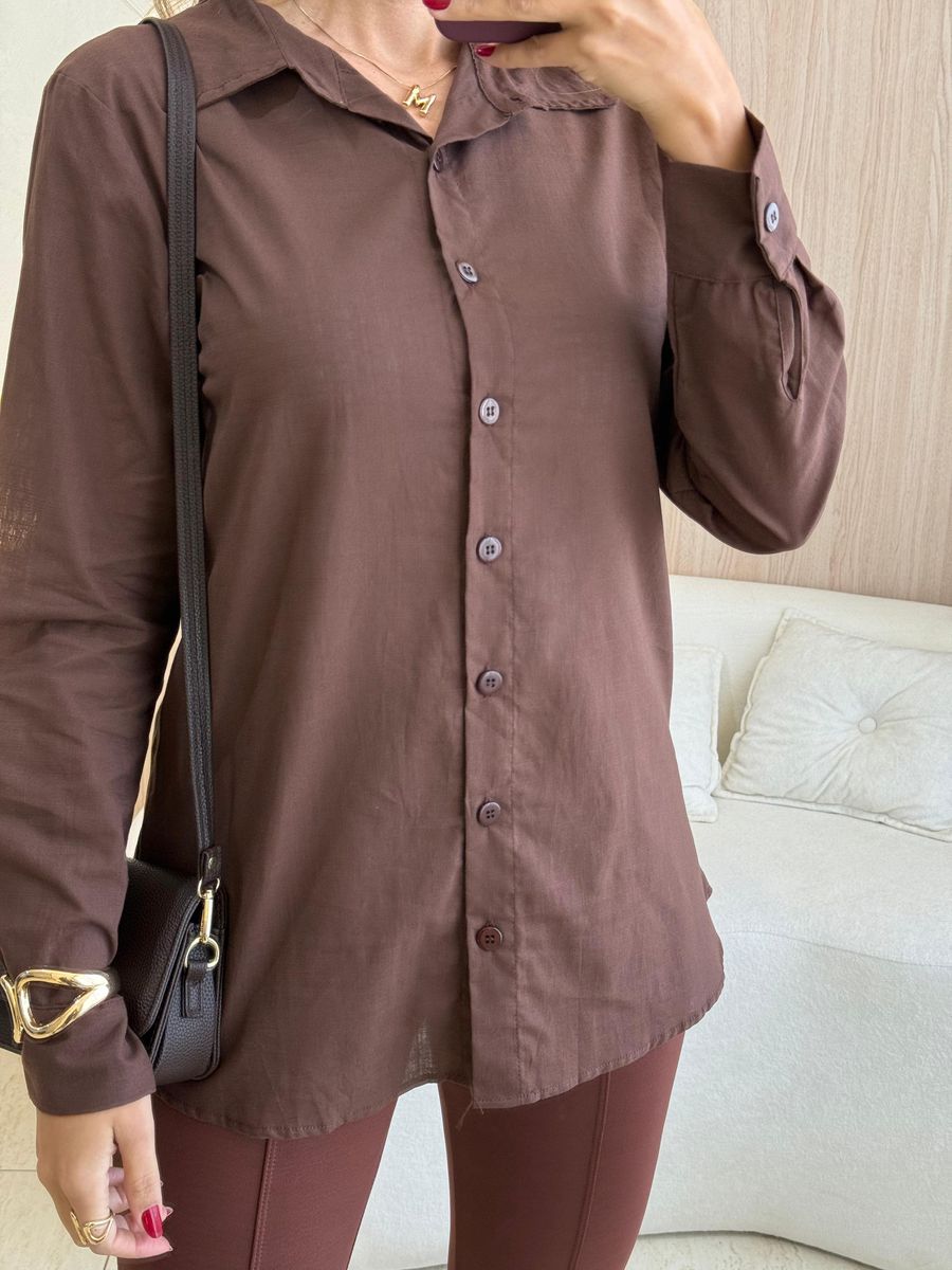 CAMISA MANGA LONGA DANI MARROM