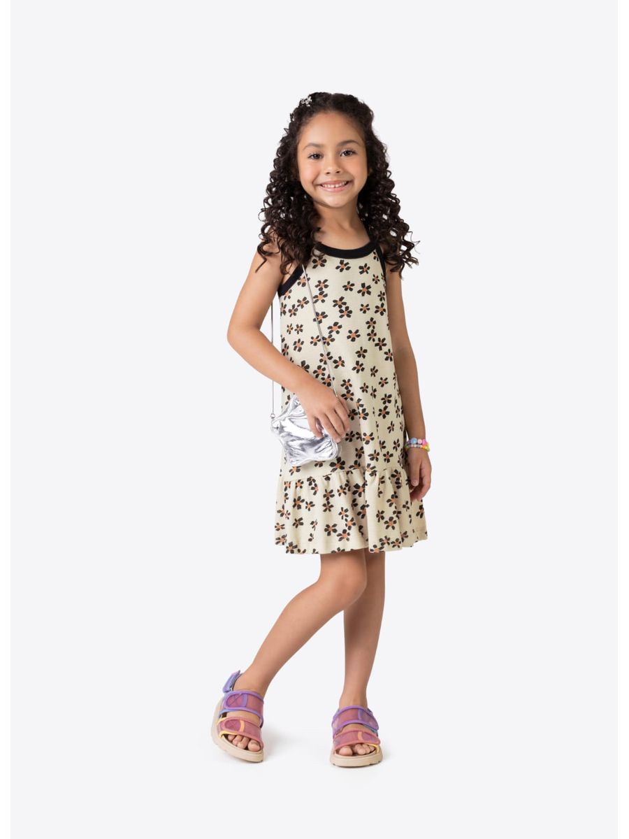 Vestido Nude Florido Rovitex N/i