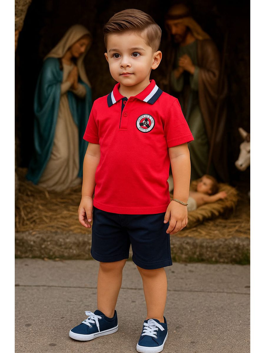 Conj Mas Polo Flight Kyly Vermelho