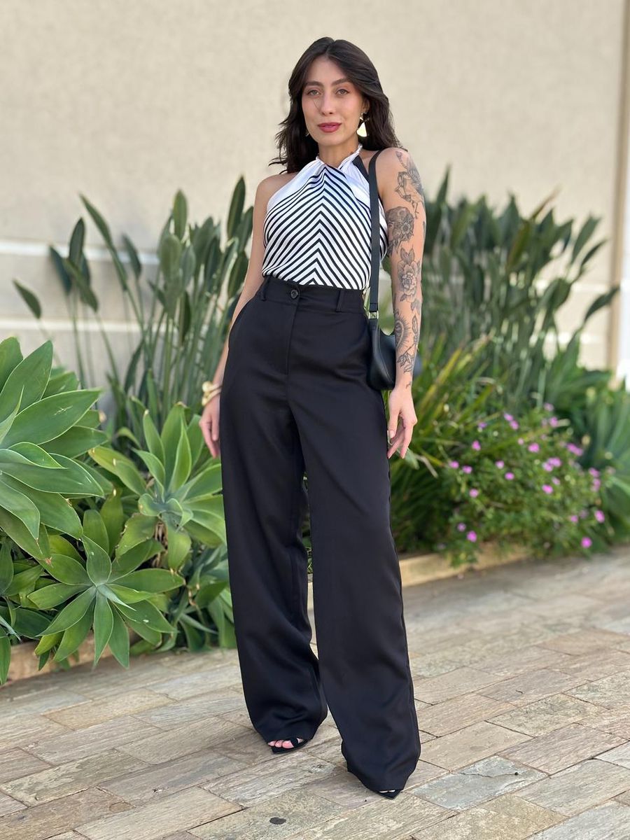 Lenço Multiformas De Amarração Estampado Creme E Preto