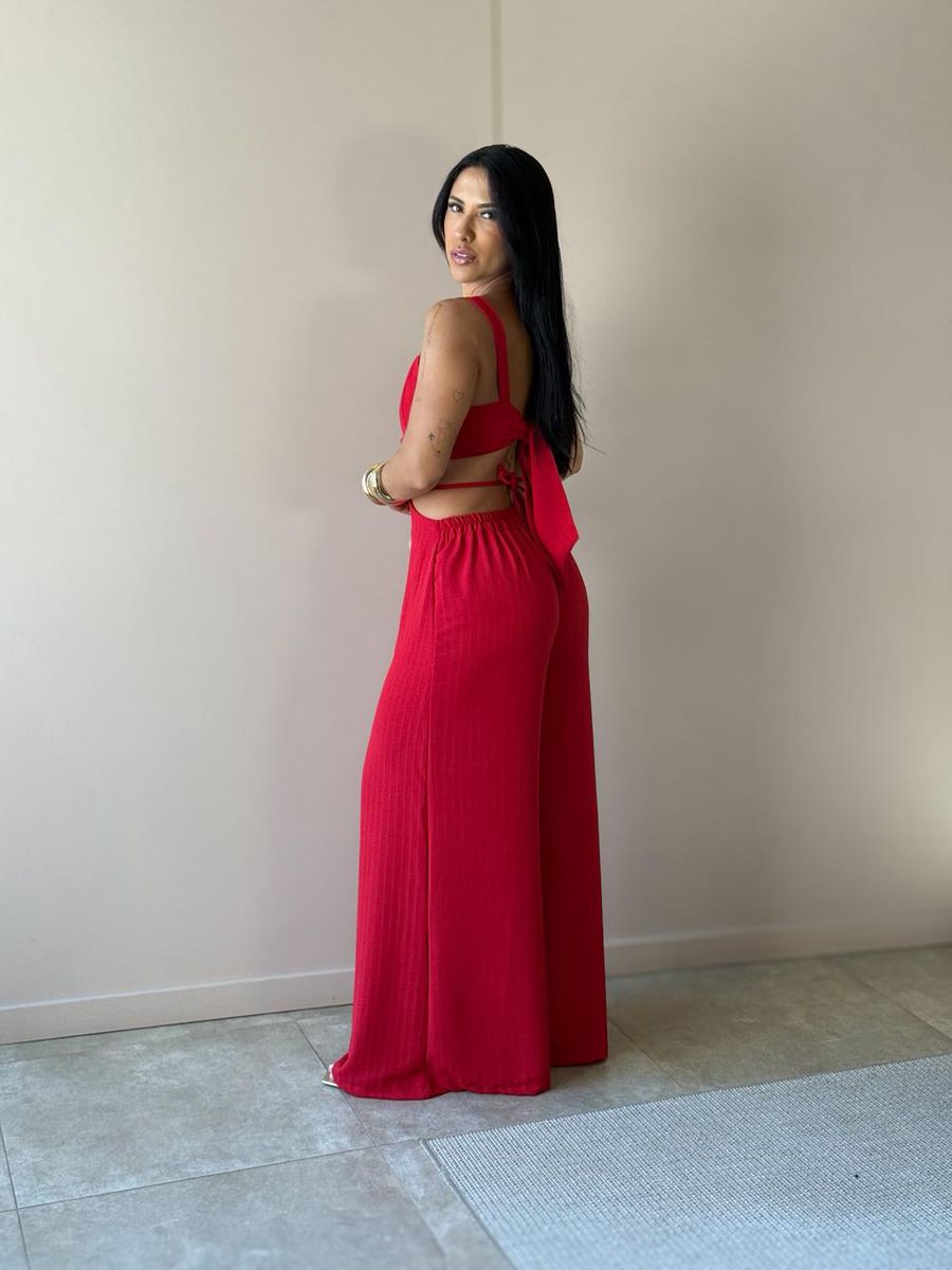 Macacão Longo Maju Vermelho