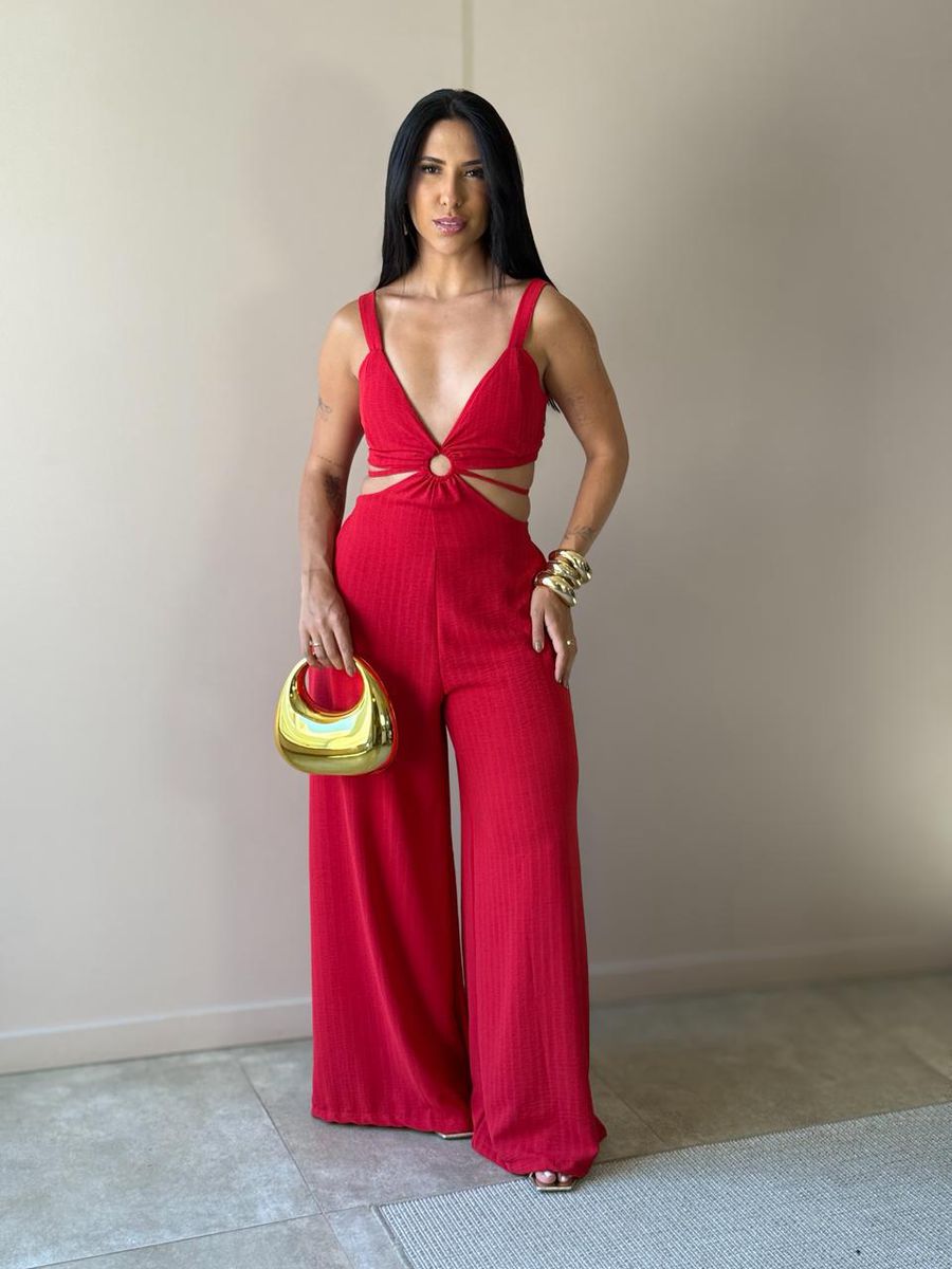 Macacão Longo Maju Vermelho