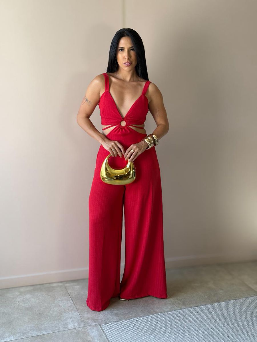 Macacão Longo Maju Vermelho