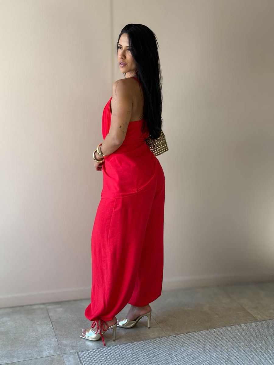 Macacão Longo Ema Vermelho