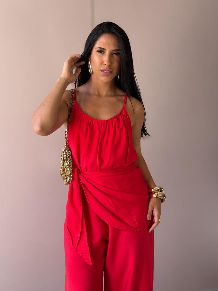 Macacão Longo Ema Vermelho