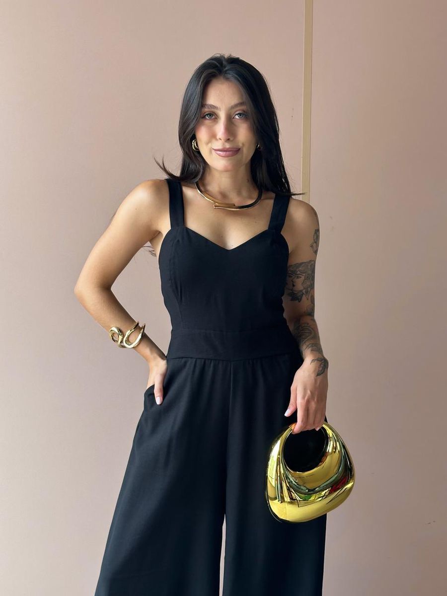 Macacão Longo Natalia Preto