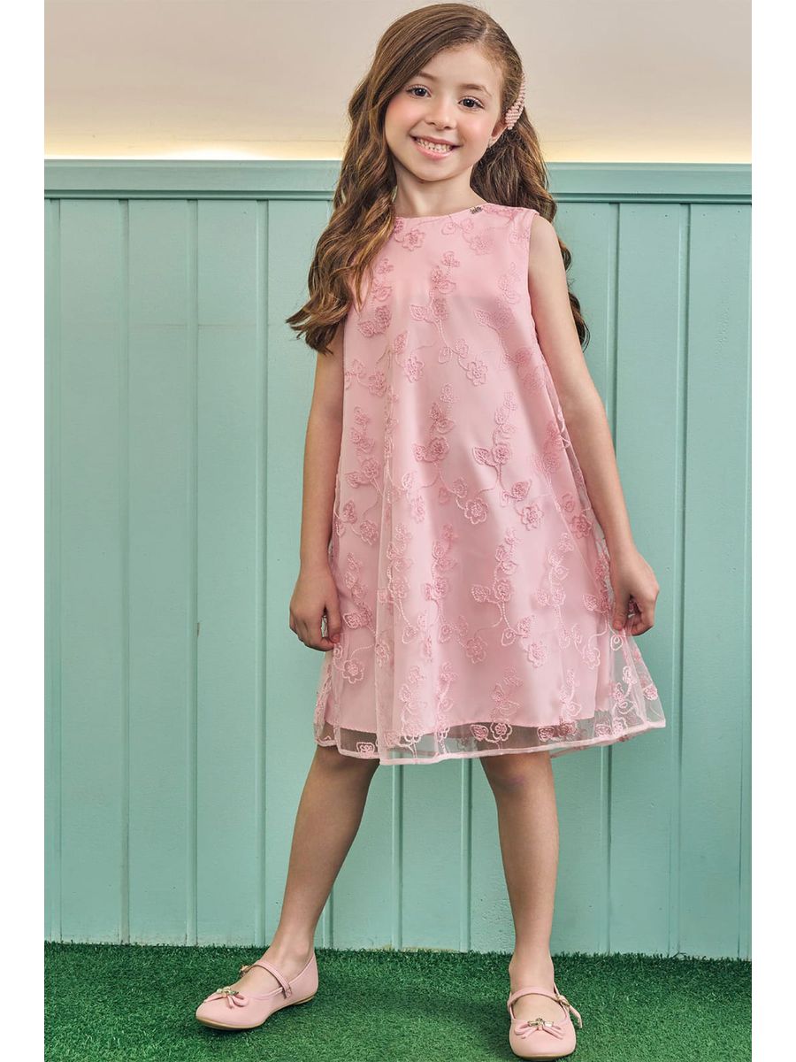 Vestido Borbado Rosa Kukie Rosa