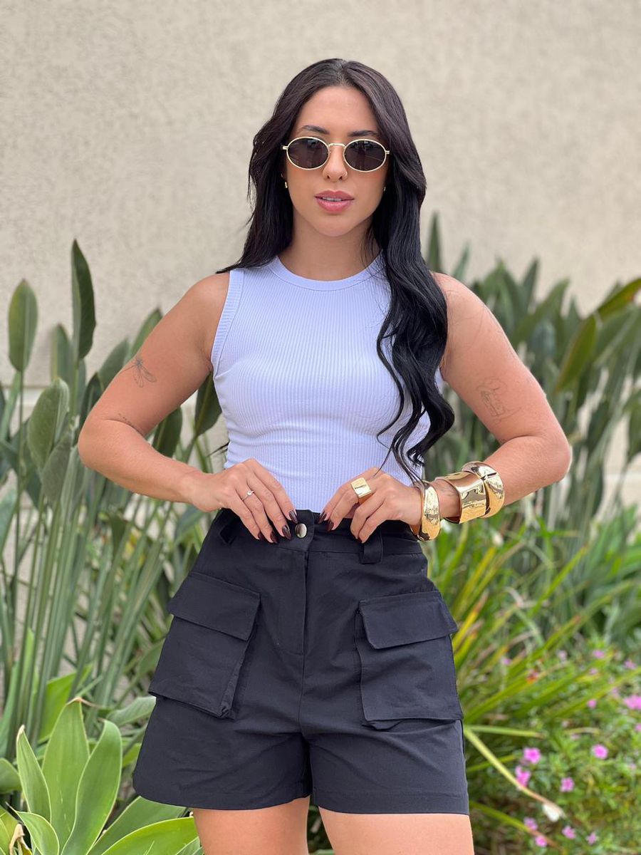 Body Regata Em Malha Anarruga Branco