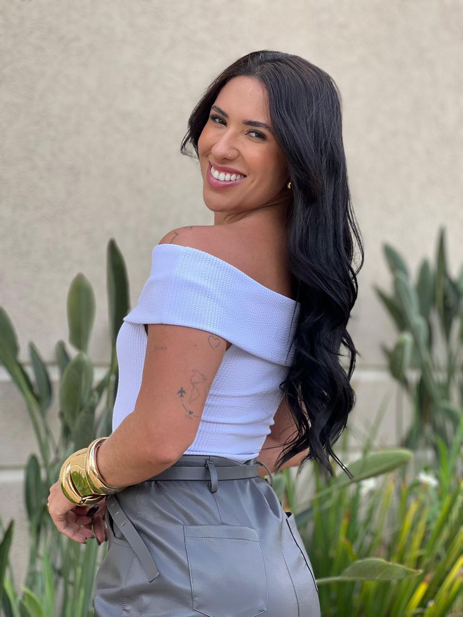 Body Ombro A Ombro Em Malha Anarruga Branco