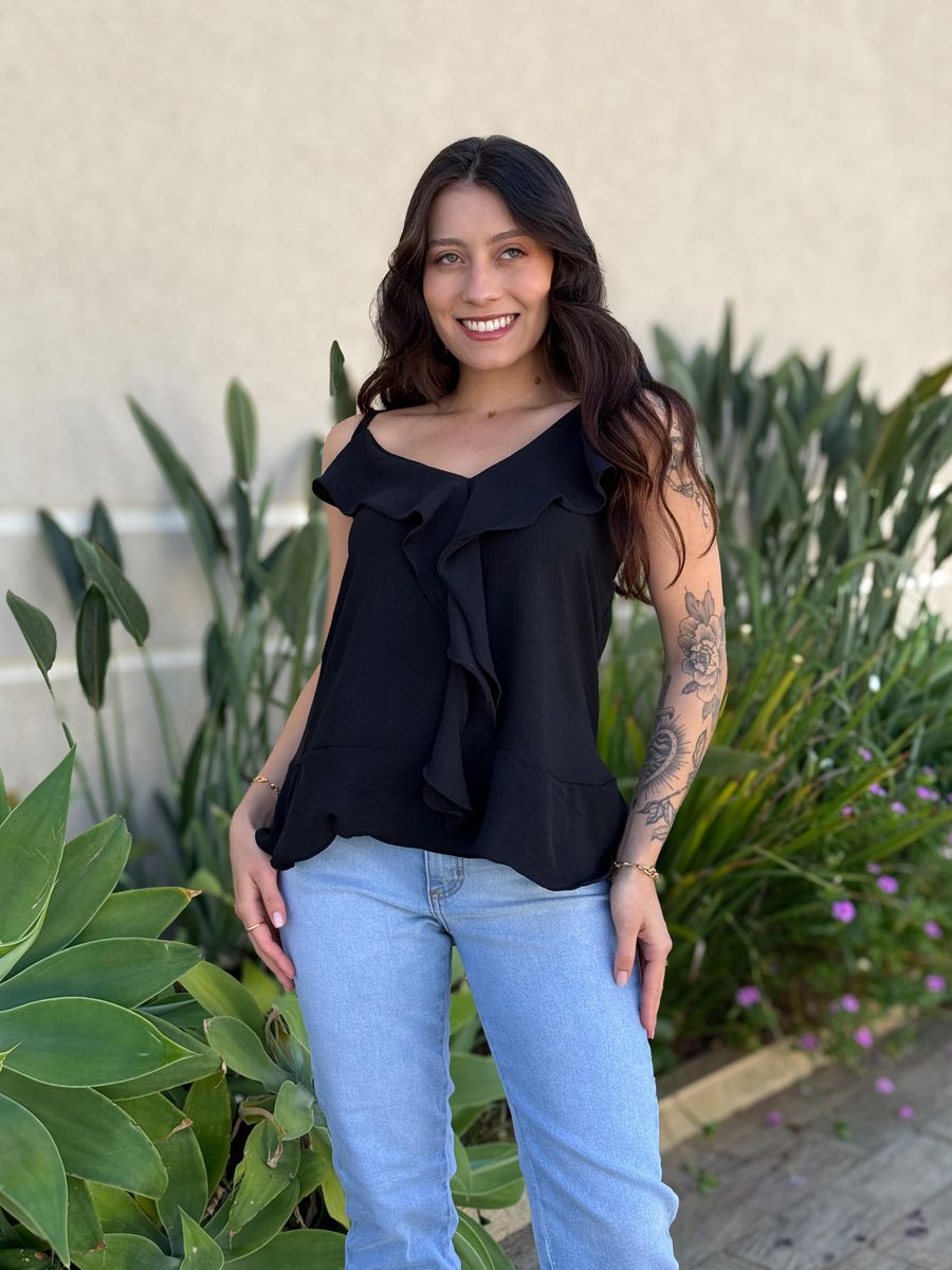 Blusa Bata Raquel Preto