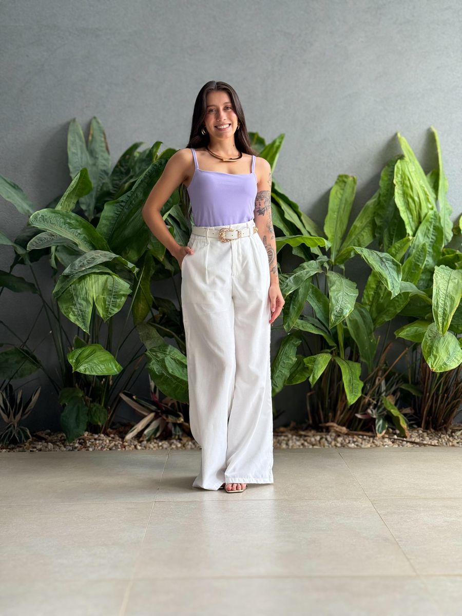 Body Poliamida Alças Finas Lilás