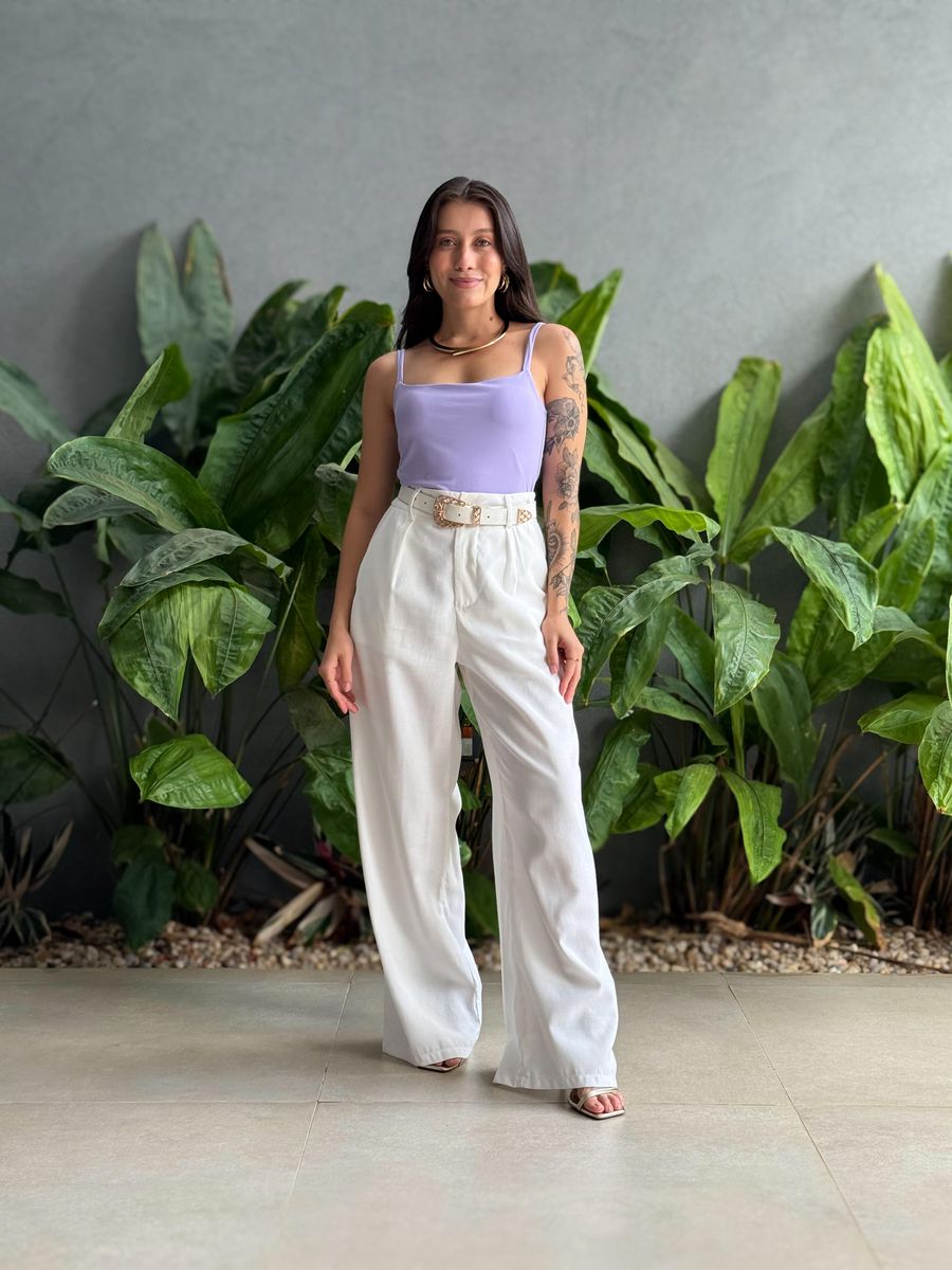 Body Poliamida Alças Finas Lilás