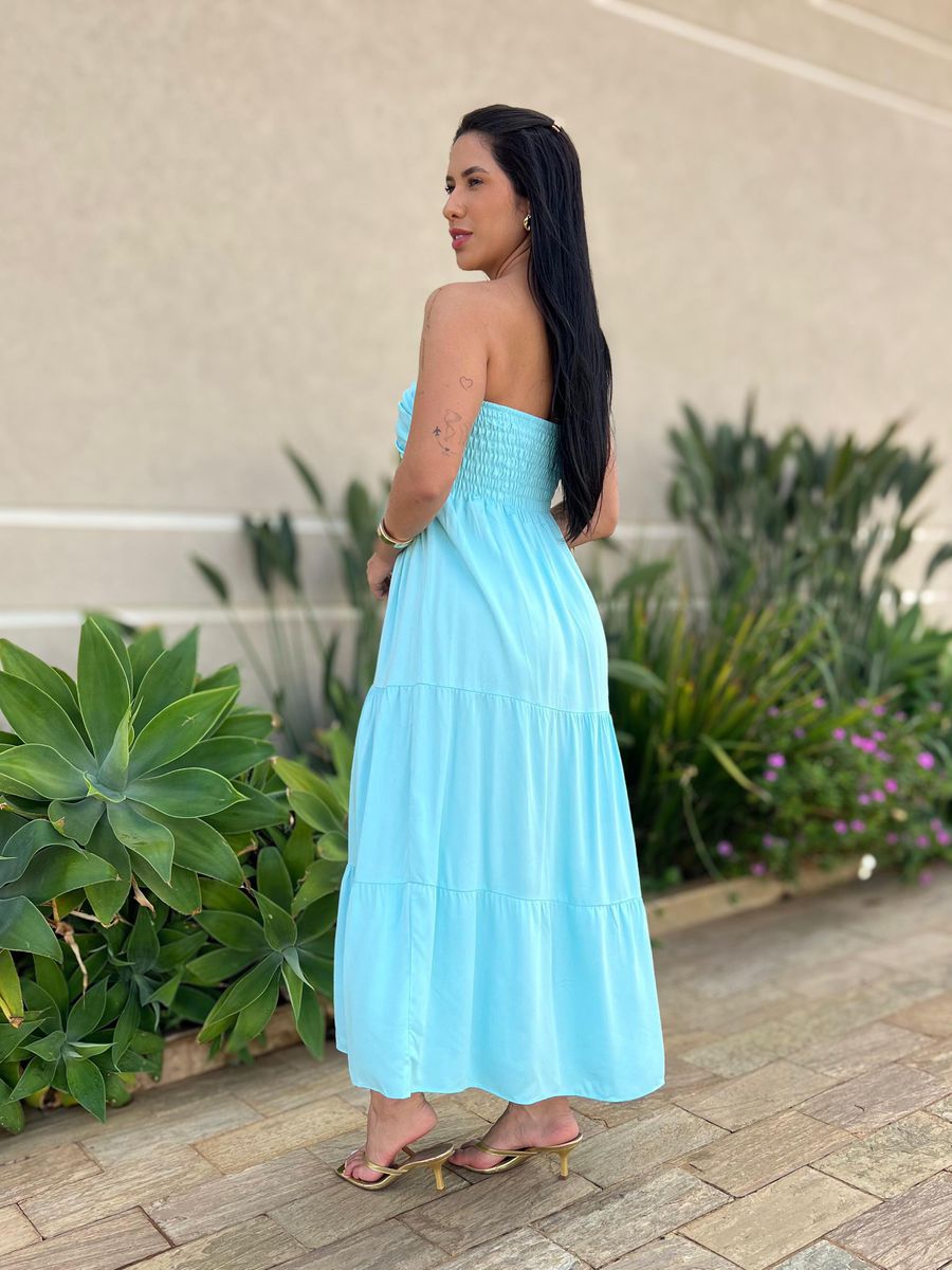 Vestido Midi Monica Azul Bebe