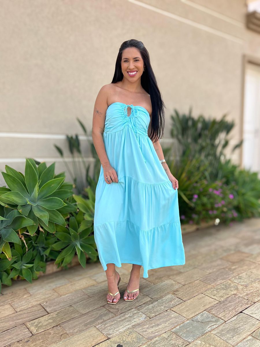 Vestido Midi Monica Azul Bebe