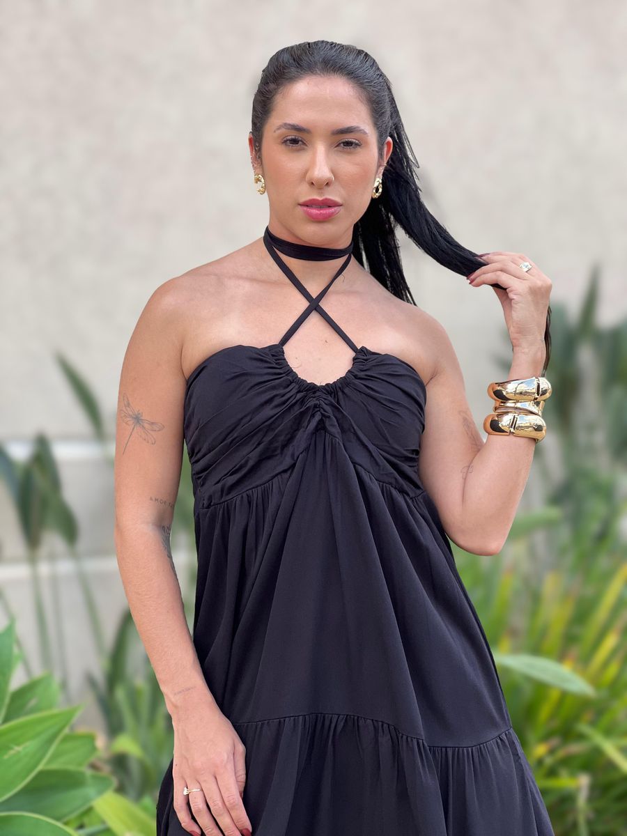 Vestido Midi Monica Preto