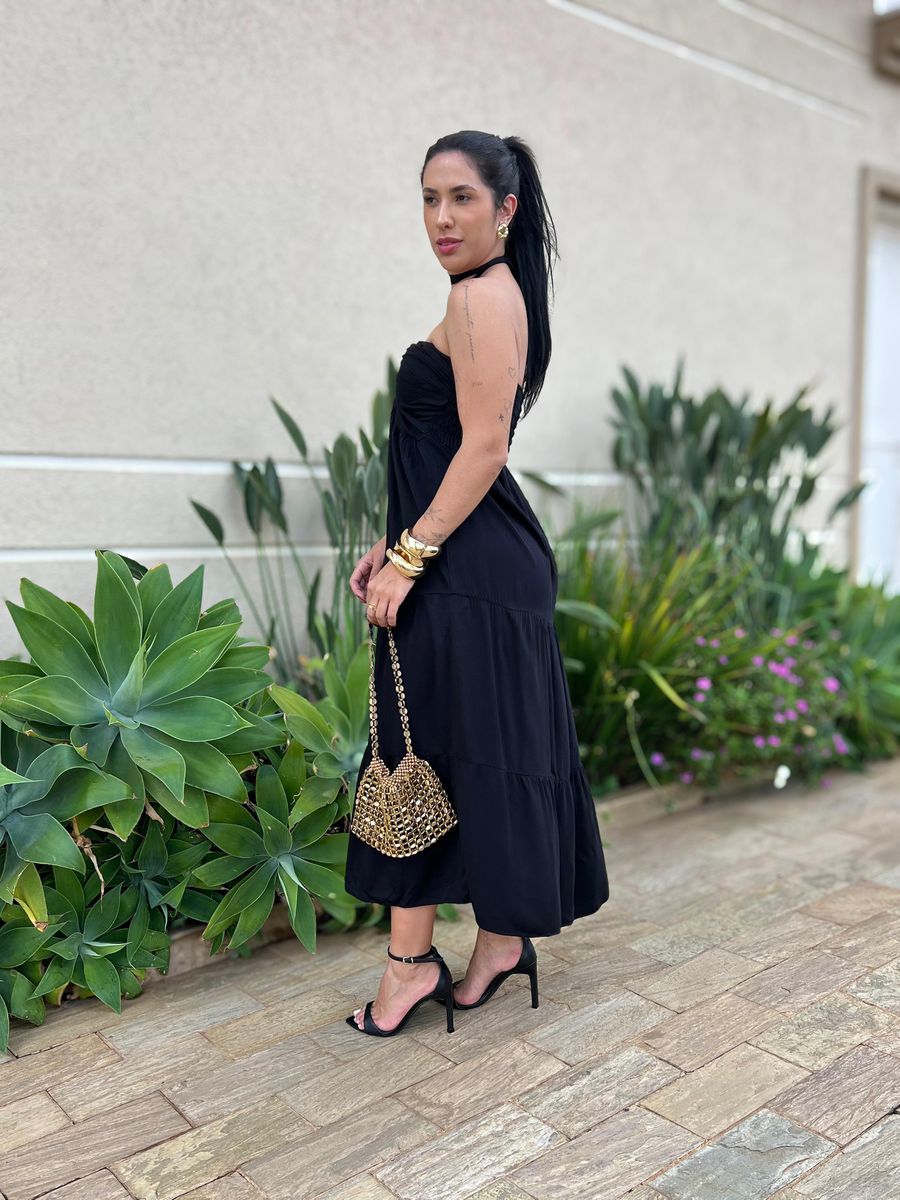 Vestido Midi Monica Preto