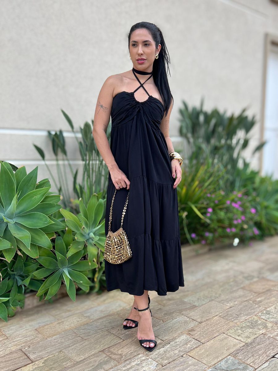 Vestido Midi Monica Preto