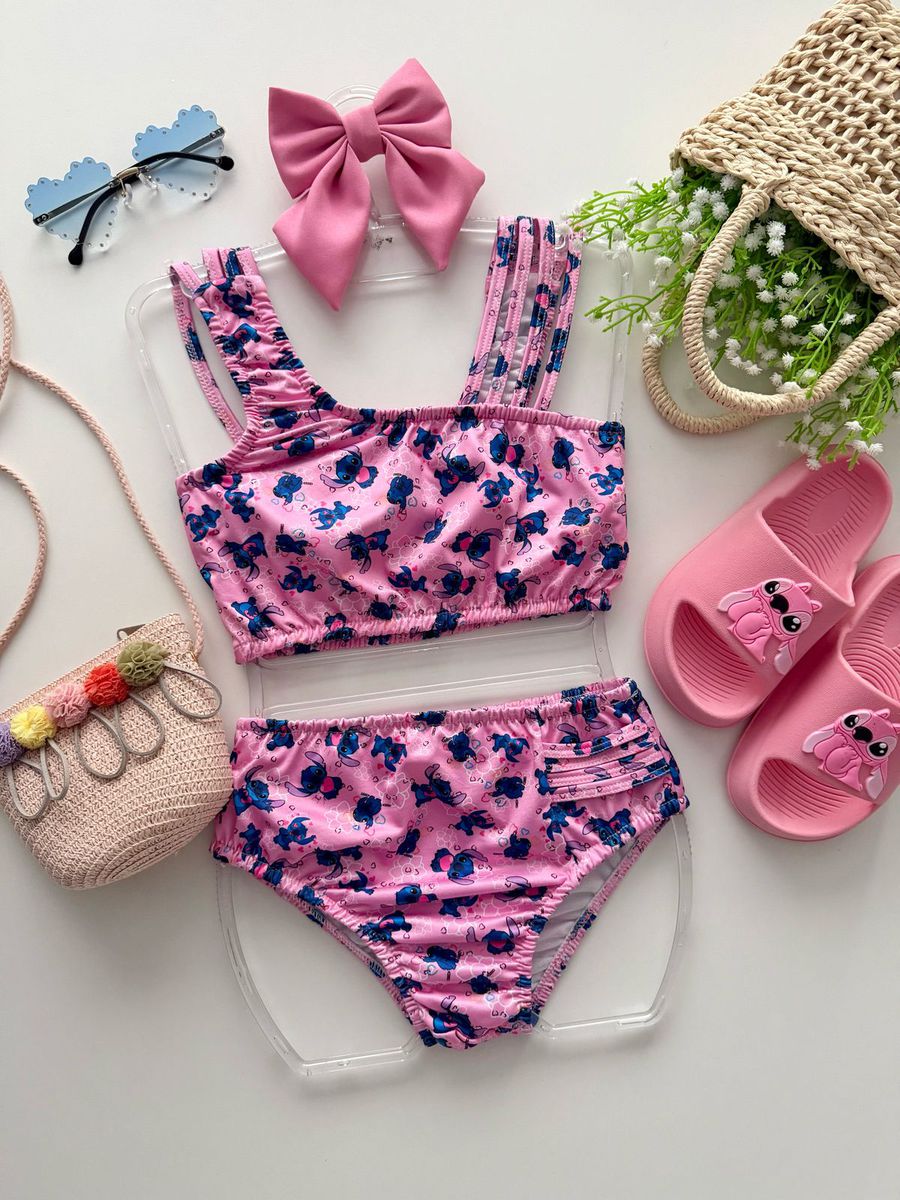 Biquini Stitch Rosa - Dondokinha Kids