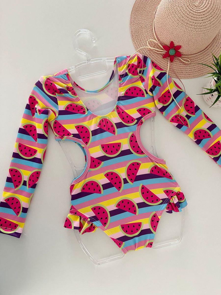 Maiô Manga Longa Melancia 