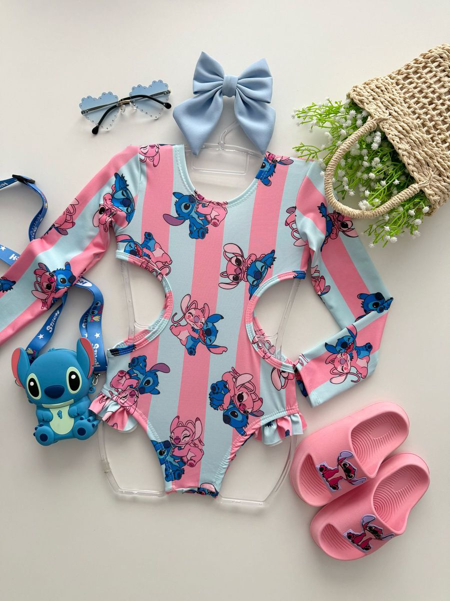 Maiô Stitch Listra - Dondokinha Kids