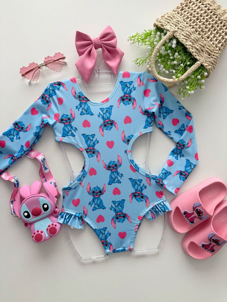Maiô Stitch Azul - Dondokinha Kids