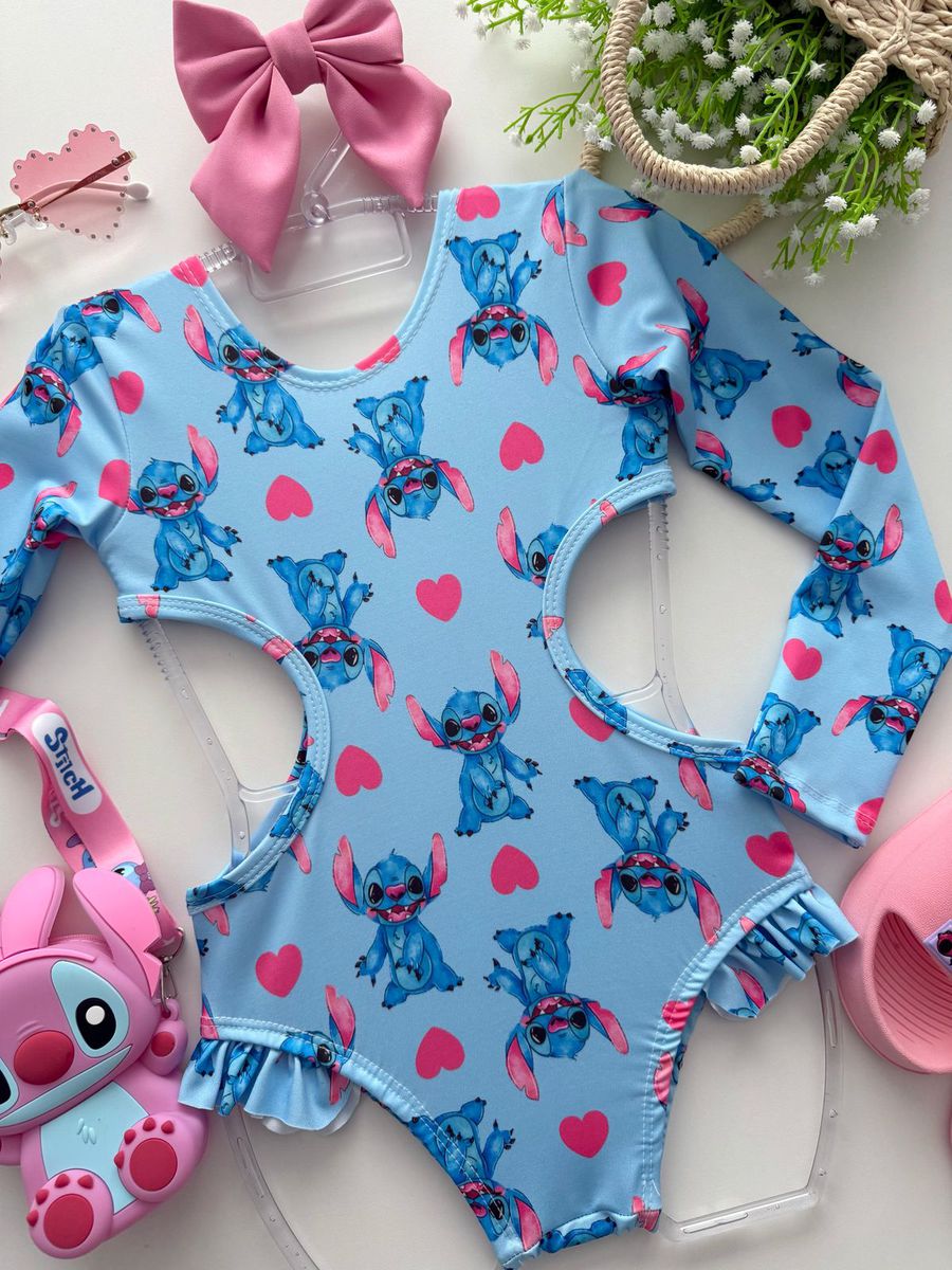 Maiô Stitch Azul