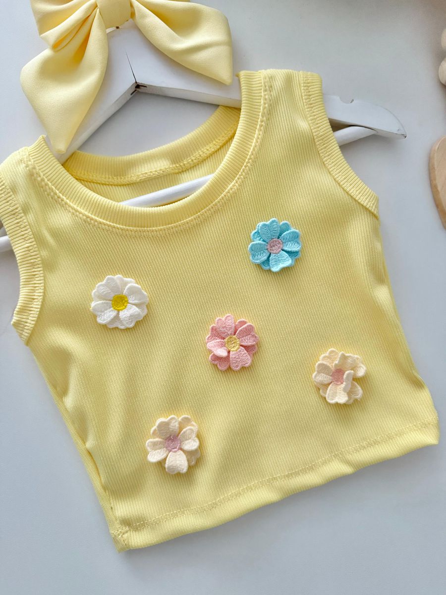 Regata Florzinha Amarelo