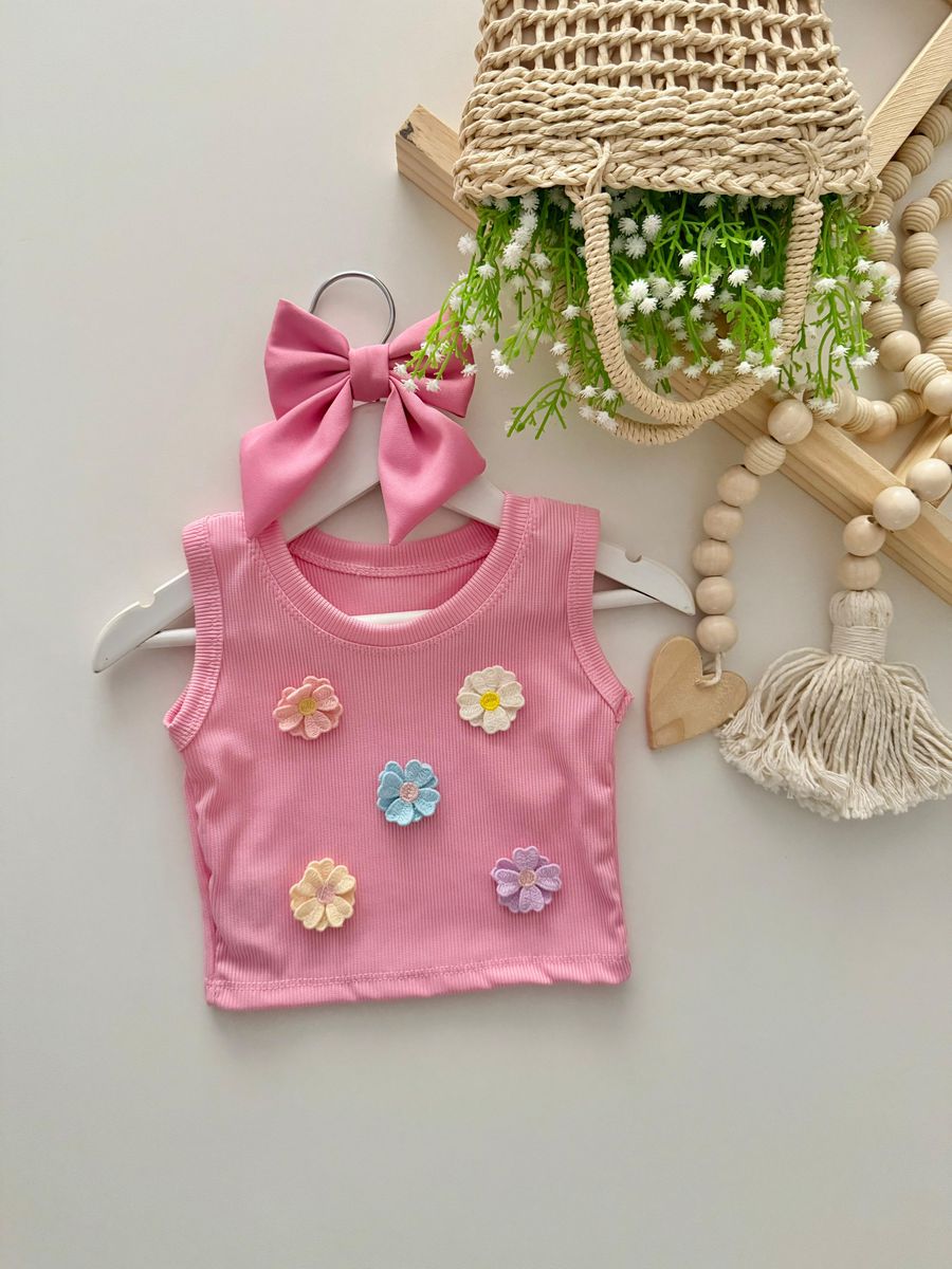 Regata Florzinha Rosa - Dondokinha Kids