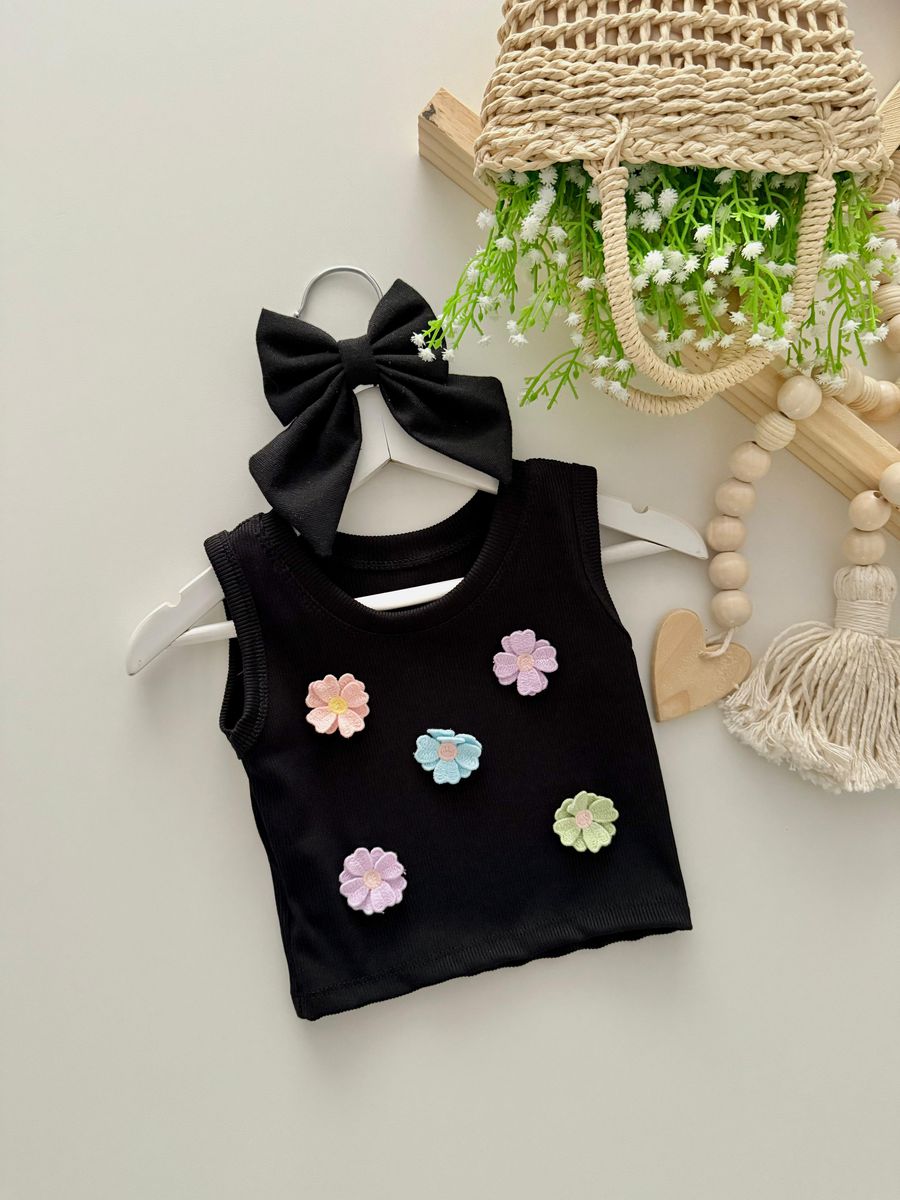 Regata Florzinha Preto