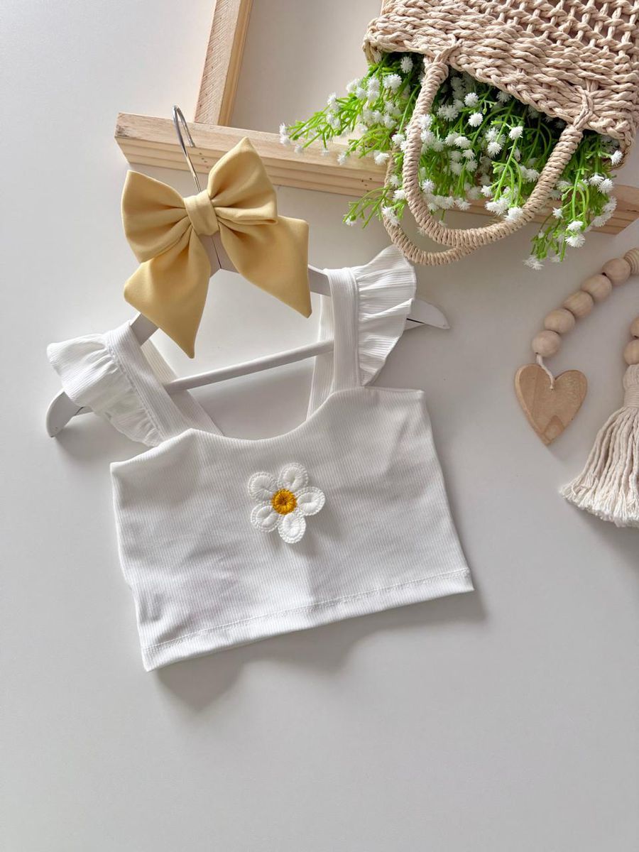 Cropped Primavera Branco - Dondokinha Kids