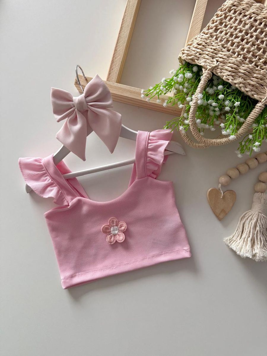 Cropped Primavera Rosa - Dondokinha Kids