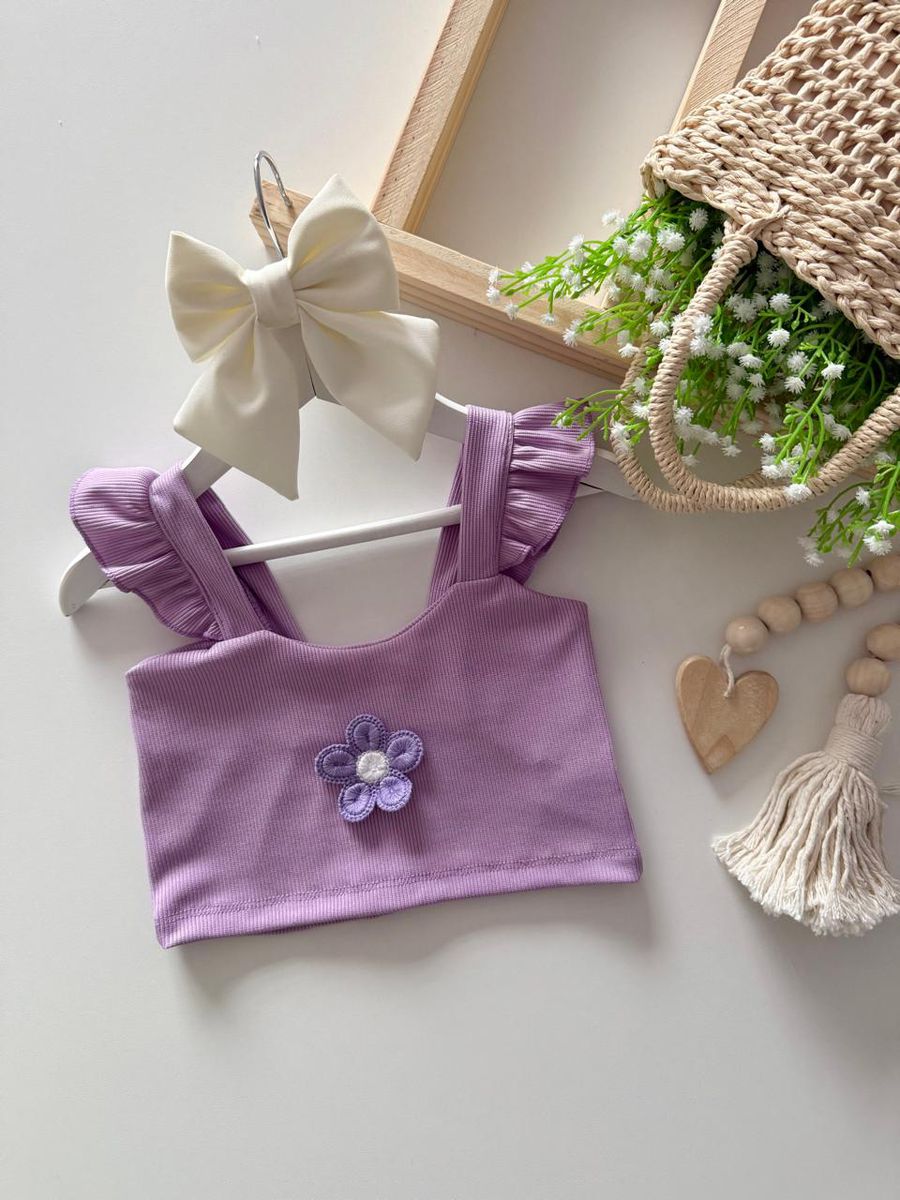 Cropped Primavera Lilás - Dondokinha Kids