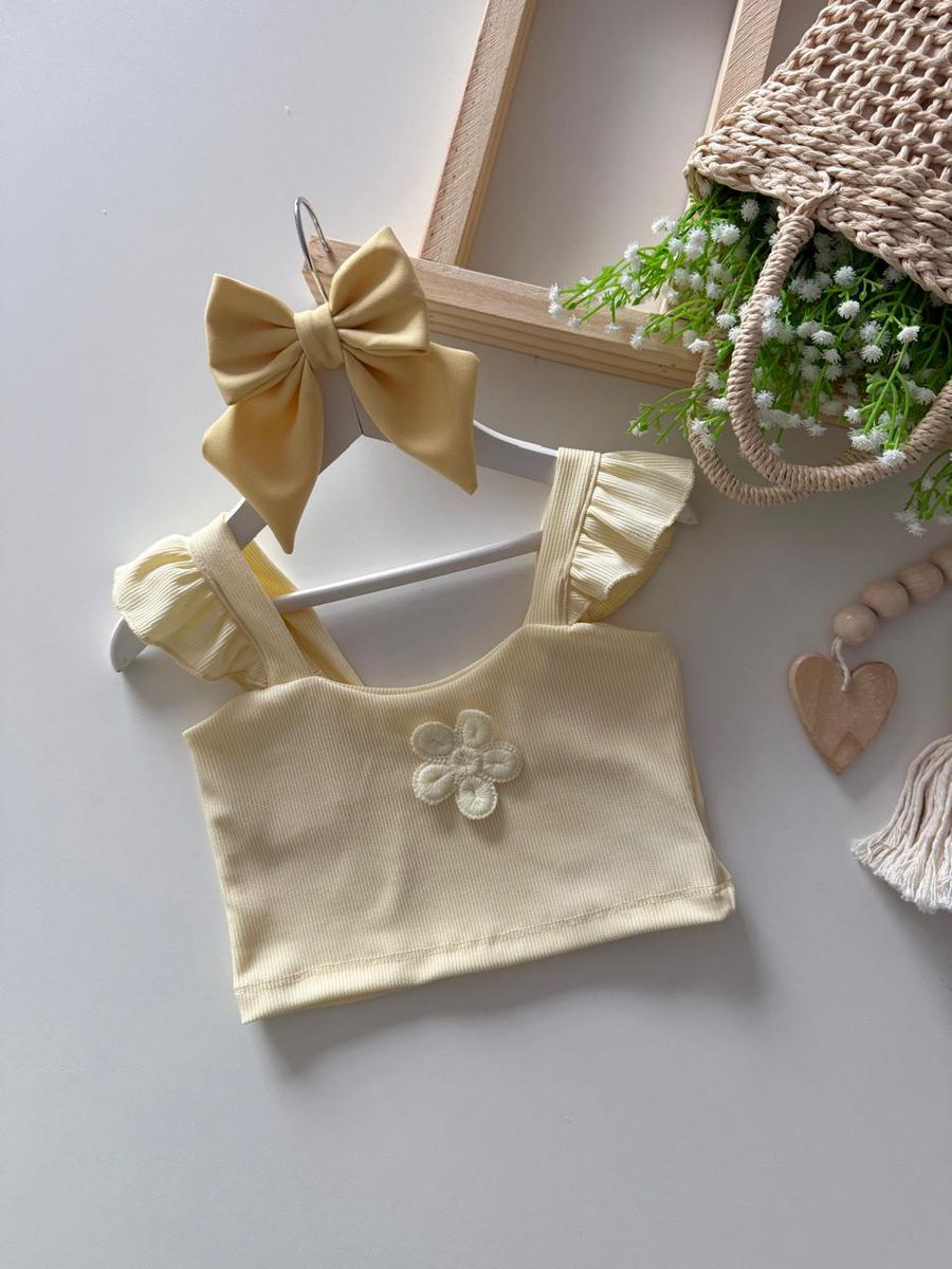 Cropped Primavera Amarelo - Dondokinha Kids