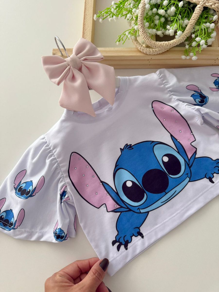 T-shirt Cropped Stitch Branco