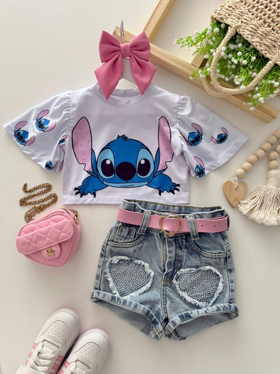 T-shirt Cropped Stitch Branco