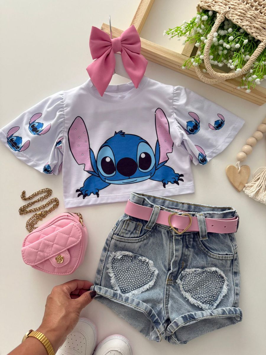 T-shirt Cropped Stitch Branco