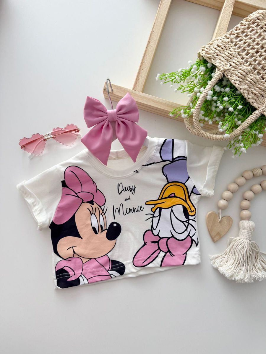 T-shirt Cropped Disney Off white - Dondokinha Kids