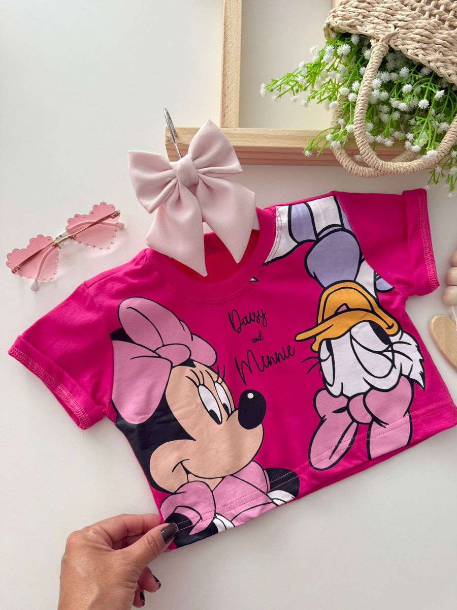 T-shirt Cropped Disney Pink