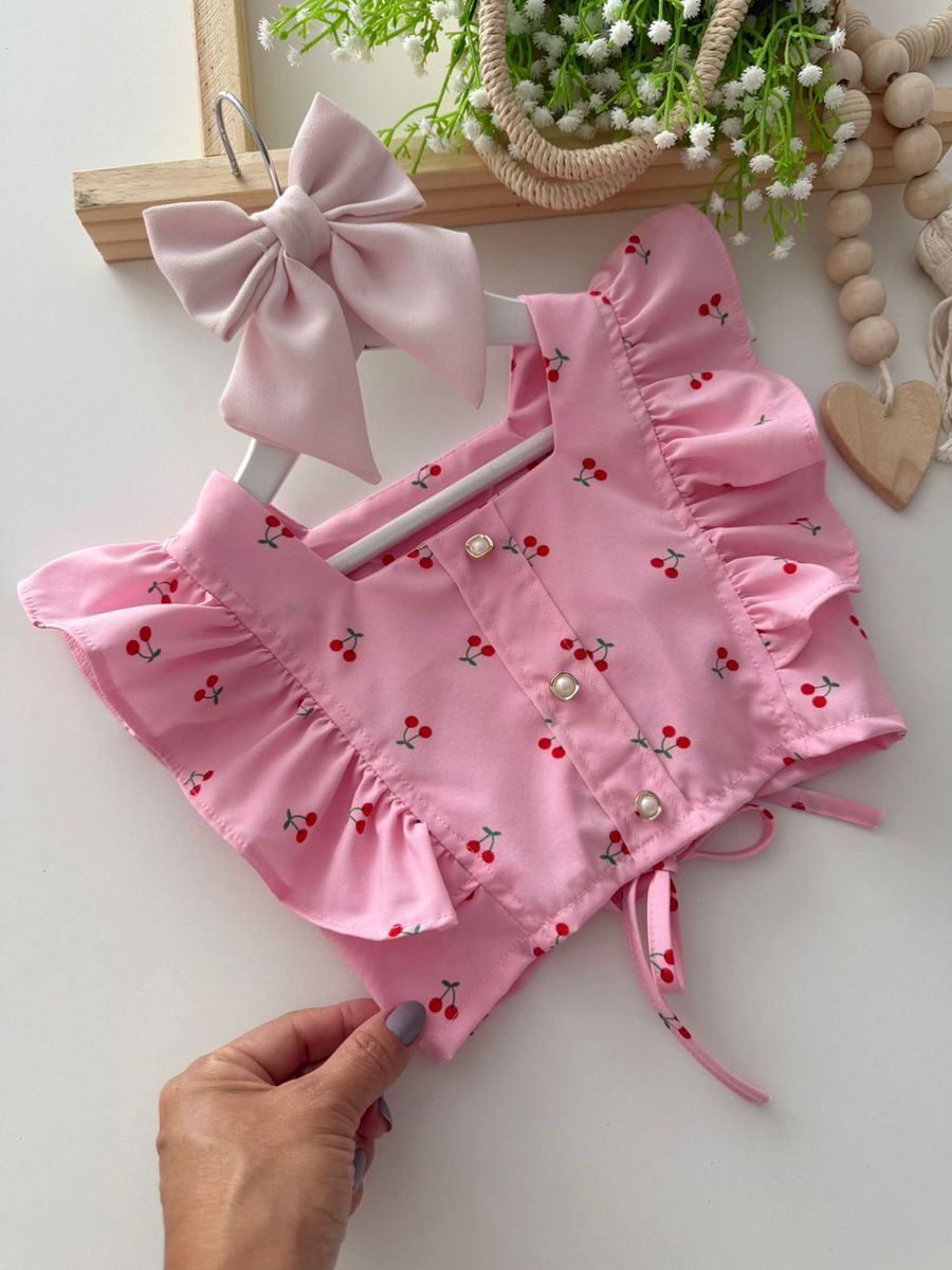 Cropped Cerejinha Rosa