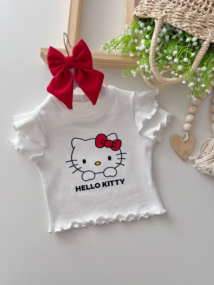 Blusa Hello Kitty Branca - Dondokinha Kids