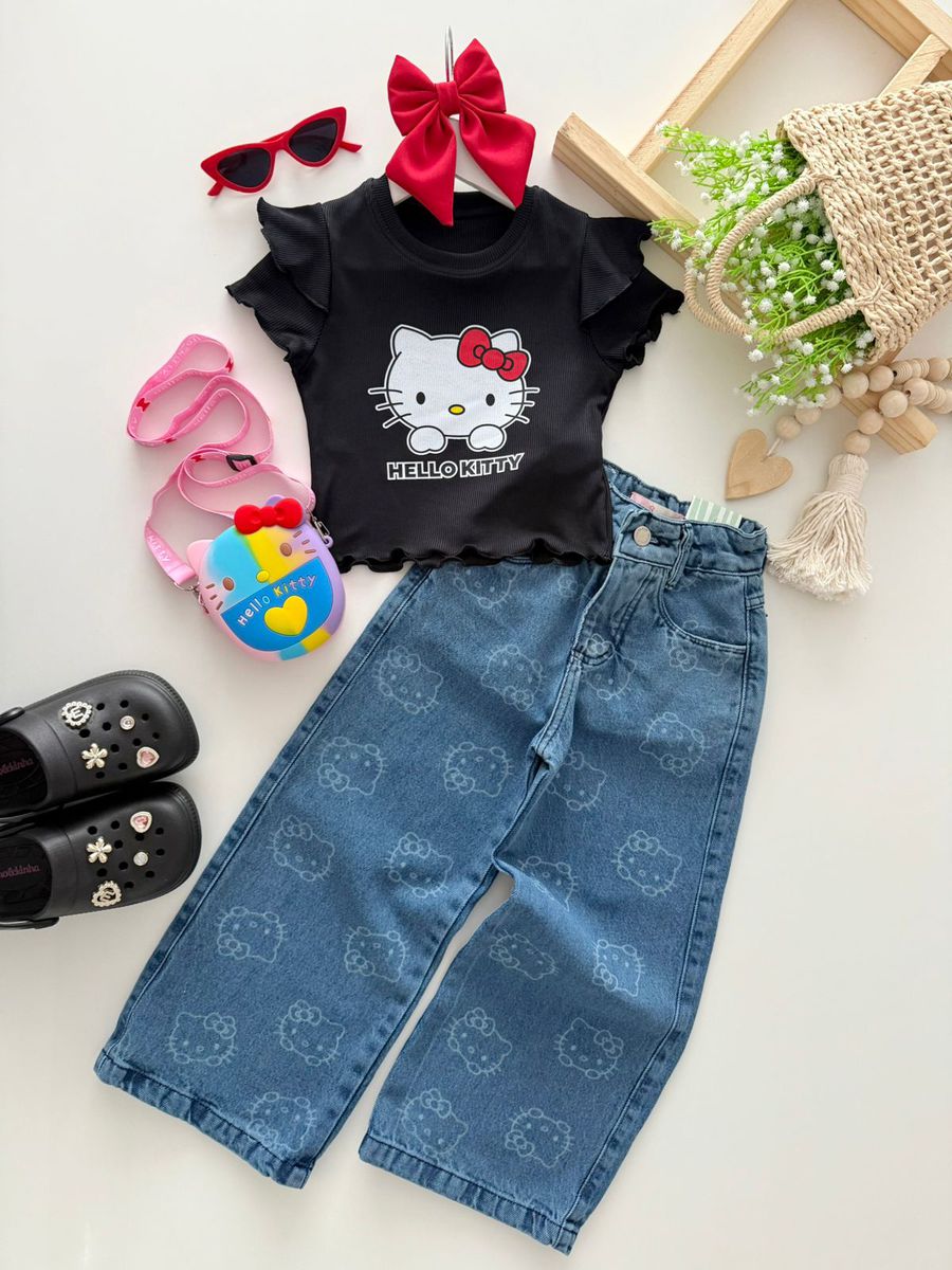 Blusa Hello Kitty Preta