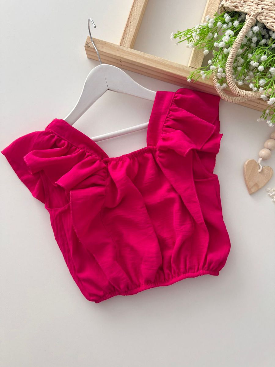Blusa Babado Juvenil Pink