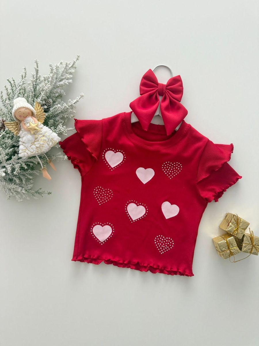 Blusa Coração Vermelha