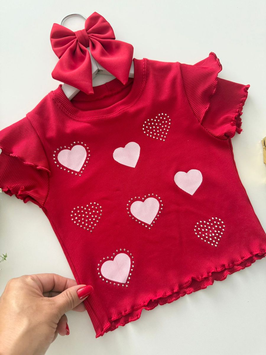 Blusa Coração Vermelha