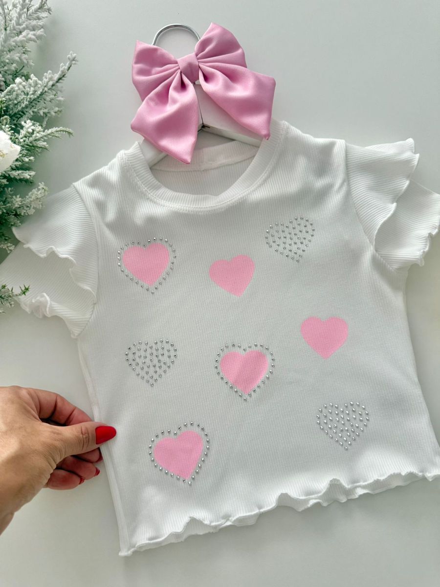 Blusa Coração Branco