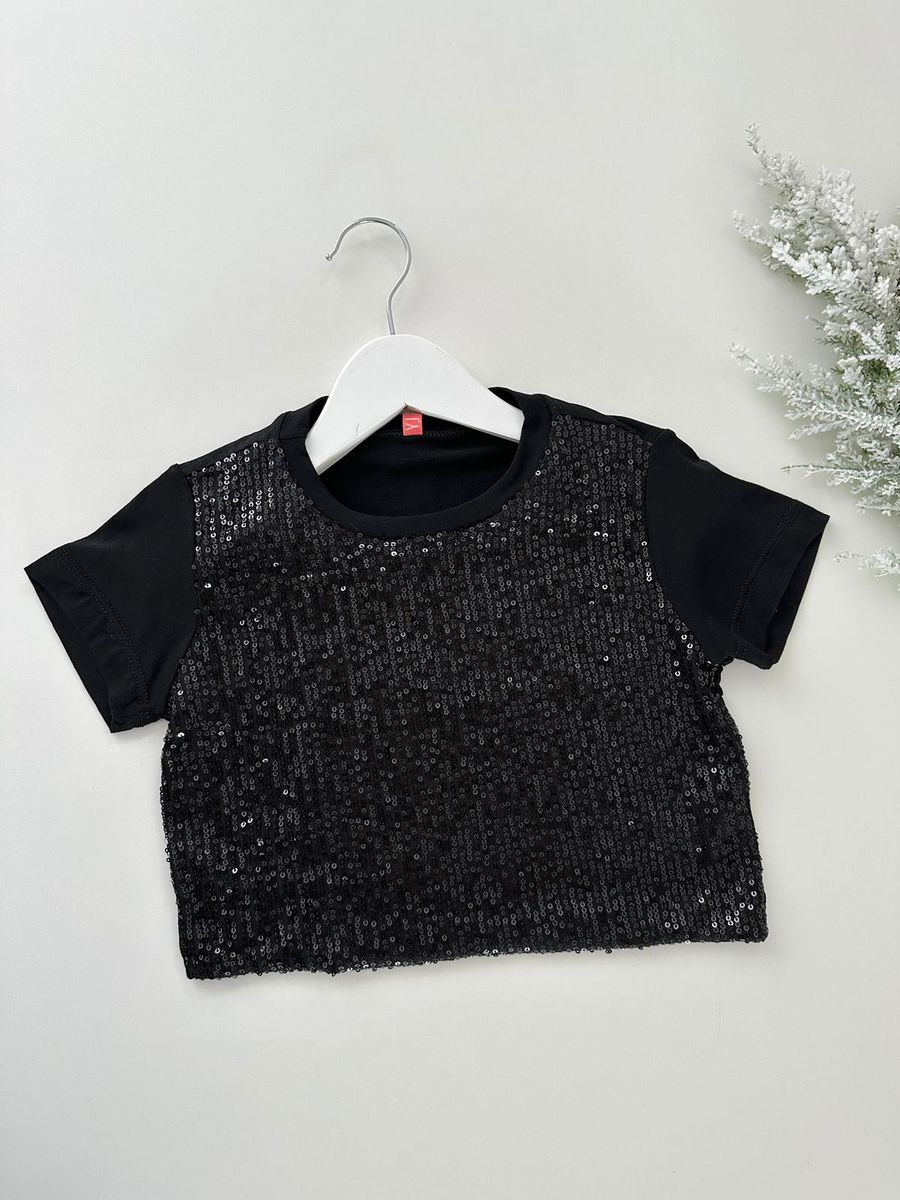 Blusa Glamour Preta - Dondokinha Kids