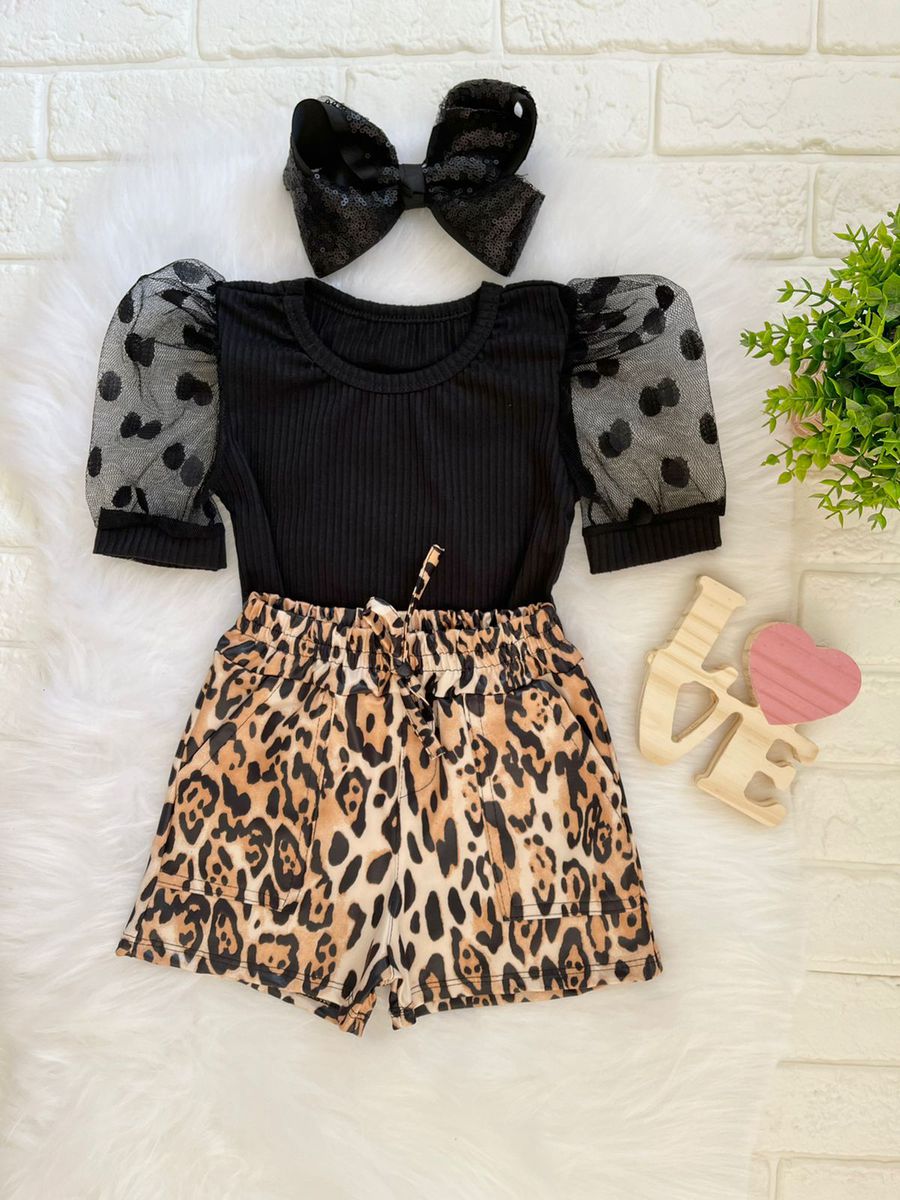 Blusa Tule Preta - Dondokinha Kids