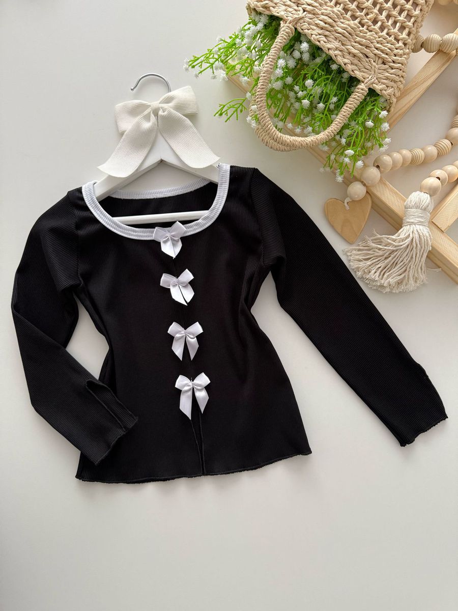 Blusa Alícia Preta - Dondokinha Kids