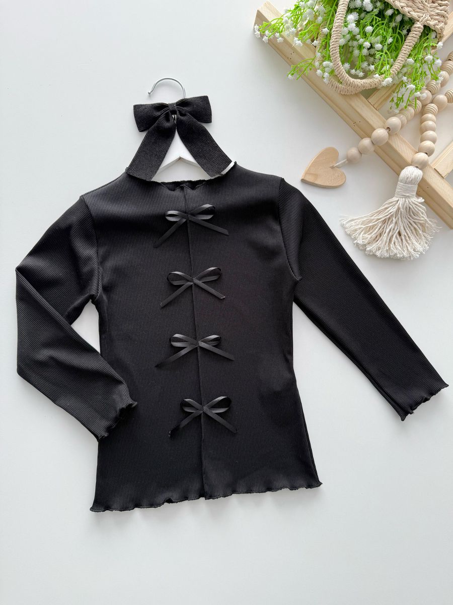 Blusa Amanda Preta - Dondokinha Kids