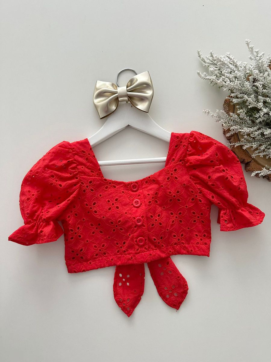 Cropped Carol Vermelho - Dondokinha Kids